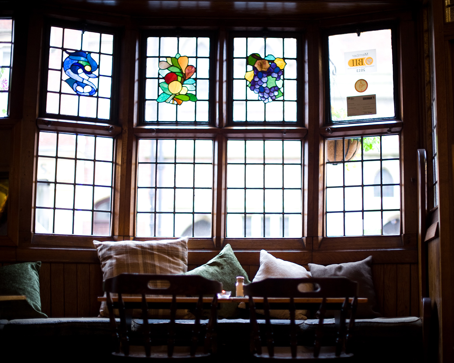 A cosy corner of The Dolphin’s wood-panelled pub